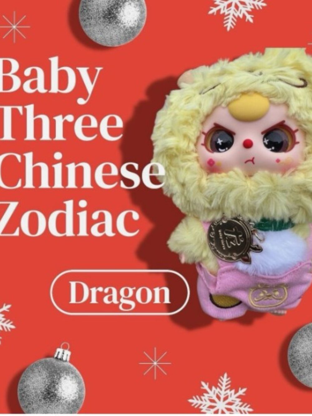 Baby Three Chinese Zodiac Plush Pendant - Year of the Dragon